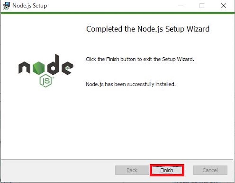 node-jsインストール画面