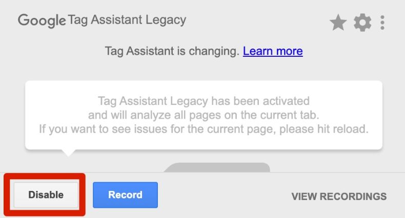 Tag Assistant Legacy