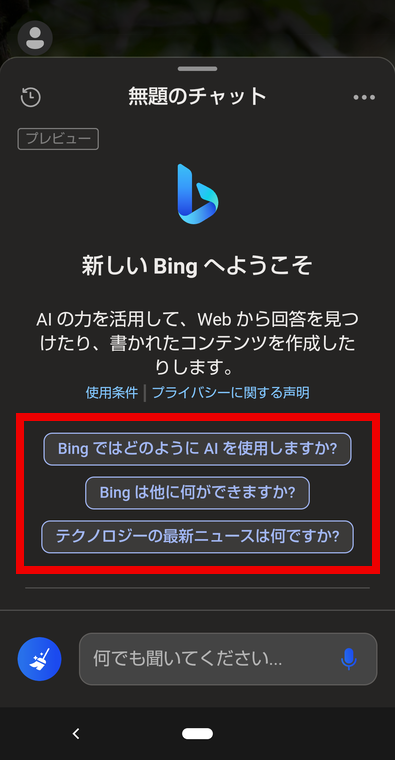 Bing AIの使い方2