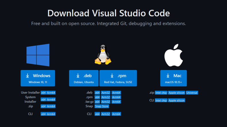 Visual Studio Codeのダウンロード