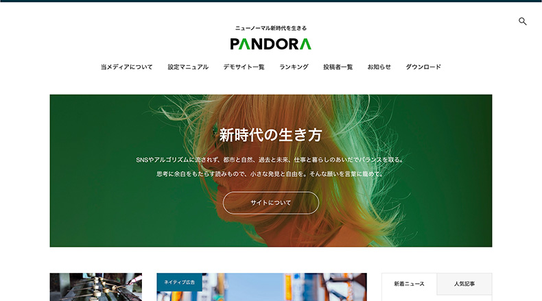 PANDORAの画像スライダーの幅をコンパクトにした例