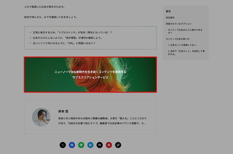 PANDORAの記事下CTA
