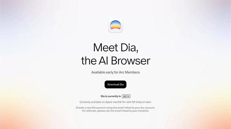 Diaのダウンロードページ