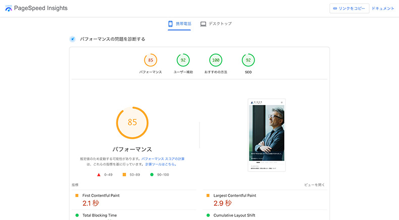 導入前のスコア