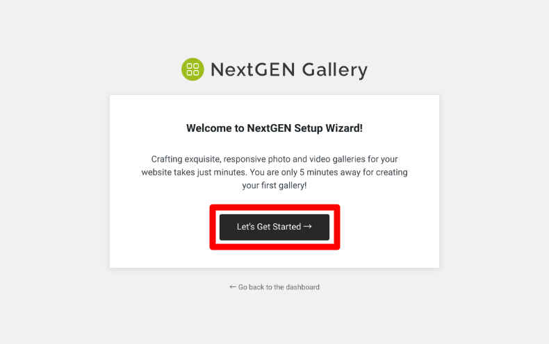 NextGEN Galleryのウィザード設定1