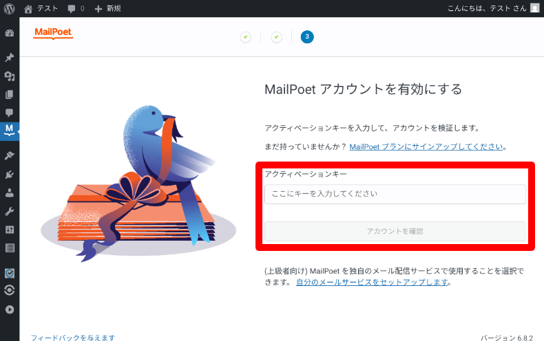 MailPoetの設定ウィザード11