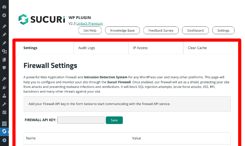 Sucuri Securityの設定3