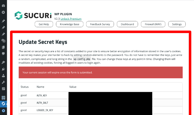Sucuri Securityの設定7