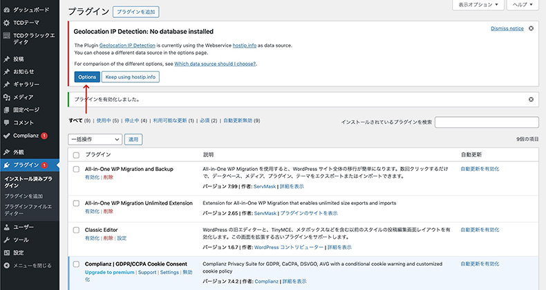 Geolocation IP Detectionのoptions