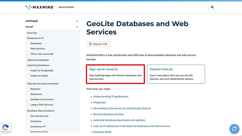 Geolocation IP Detectionの設定（サインナップ箇所）