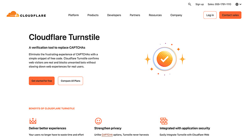 Turnstileの公式ページ