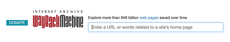 Wayback MachineのURL入力箇所