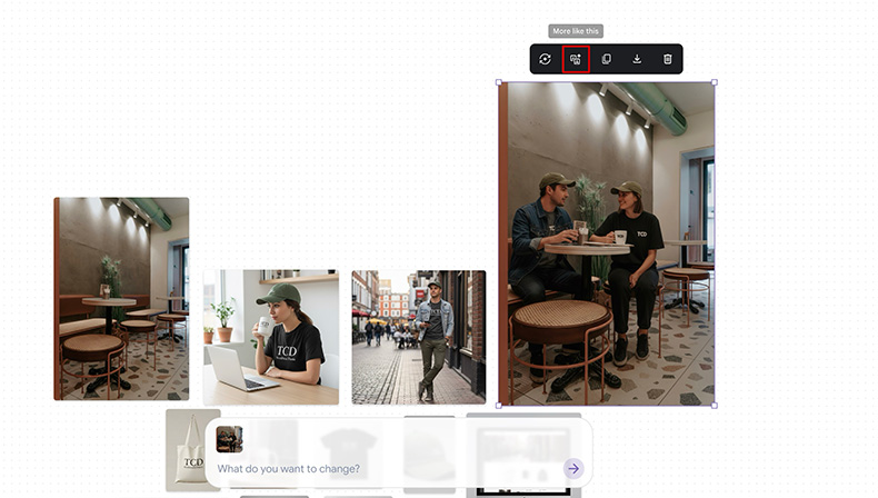 画像を選択してmore like thisが表示される箇所