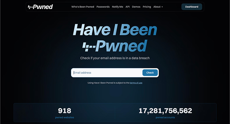 Have I Been Pwned公式ページ