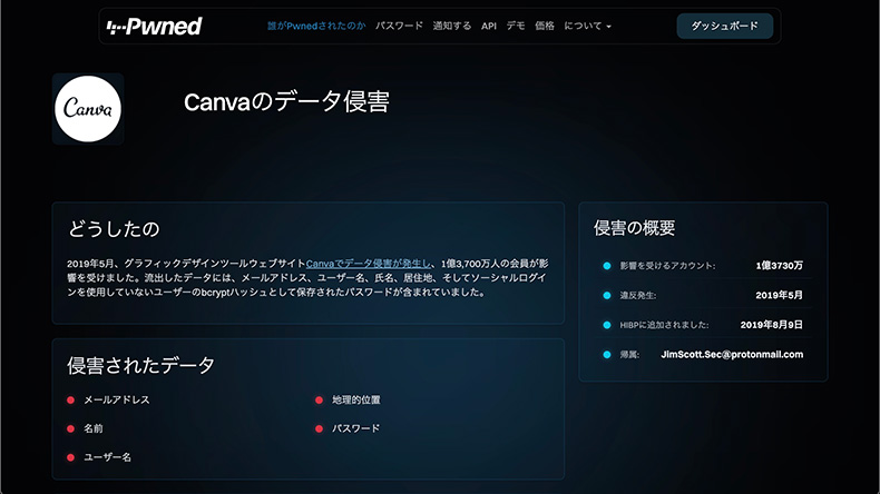 漏えいデータの詳細