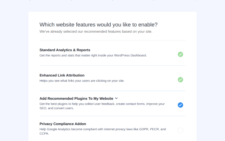 MonsterInsightsの設定ウィザード8