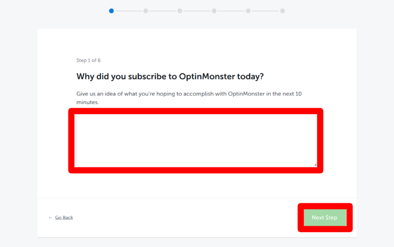 OptinMonsterのウィザード設定2