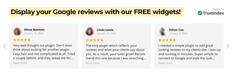 Widgets for Google Reviews
