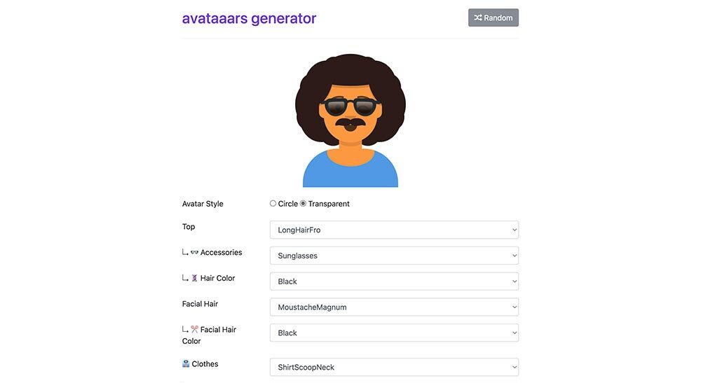avataaars generatorの使い方