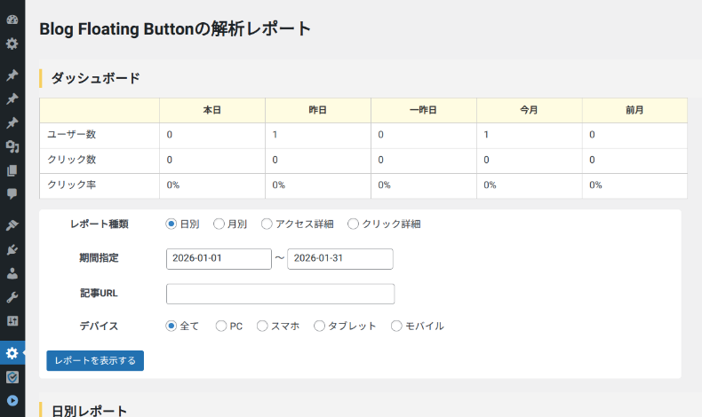 Blog Floating Buttonのレポート解析1