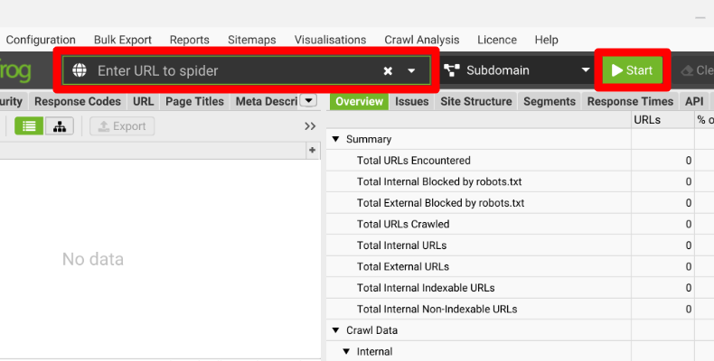 Screaming Frog SEO Spiderのクロール方法1