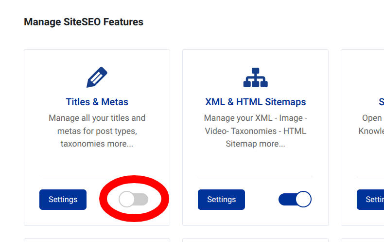 SiteSEOの機能のON/OFF