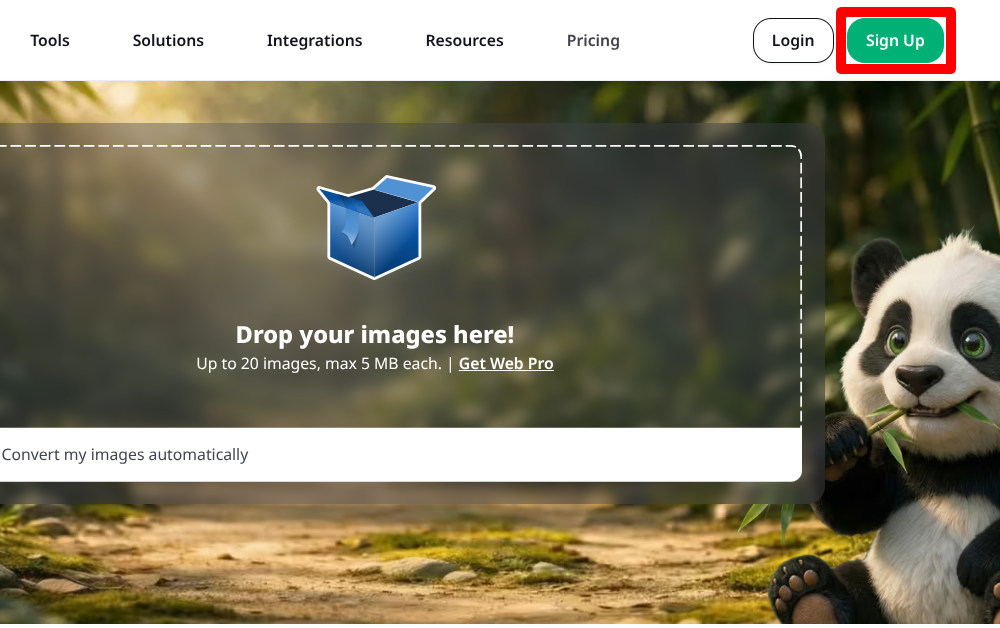 TinyPNG APIキーの取得方法1