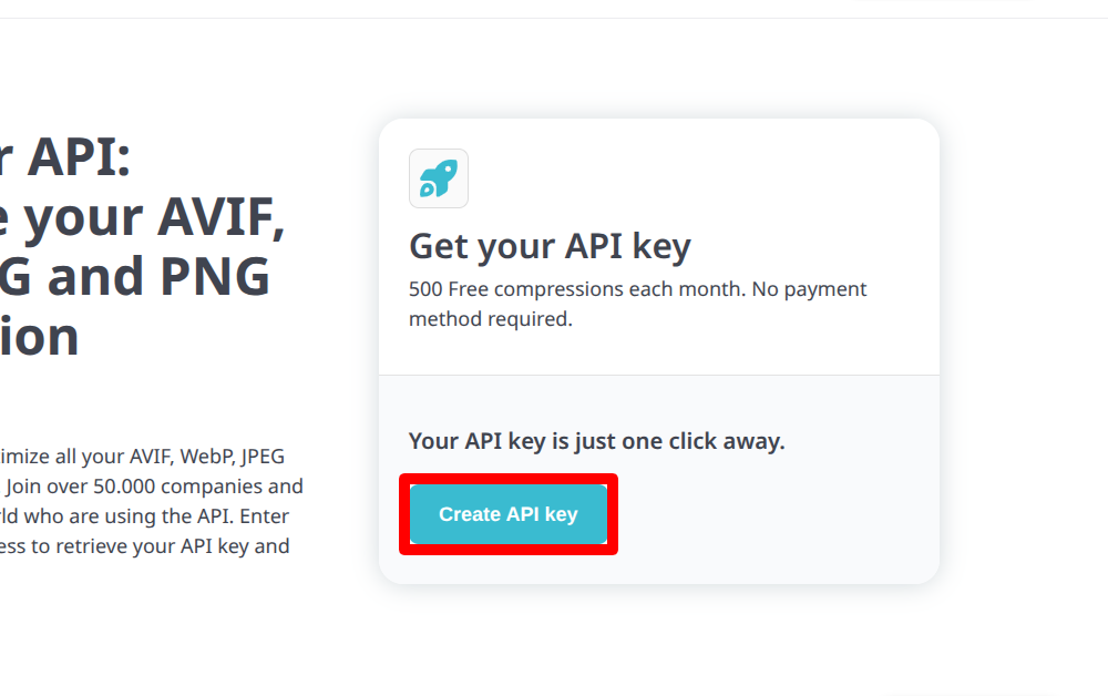 TinyPNG APIキーの取得方法5
