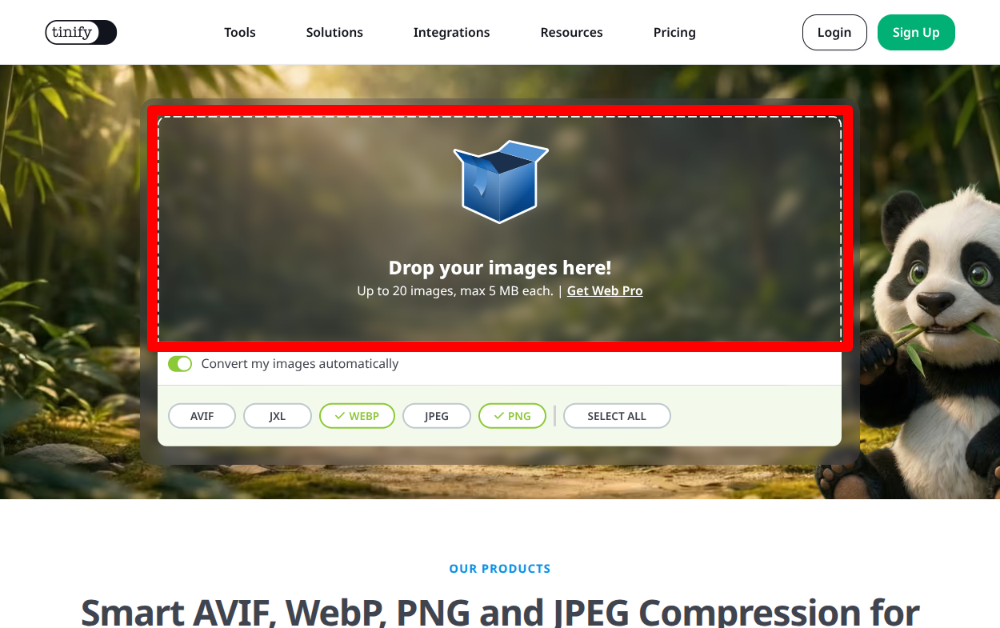 TinyPNG Web版の使い方2